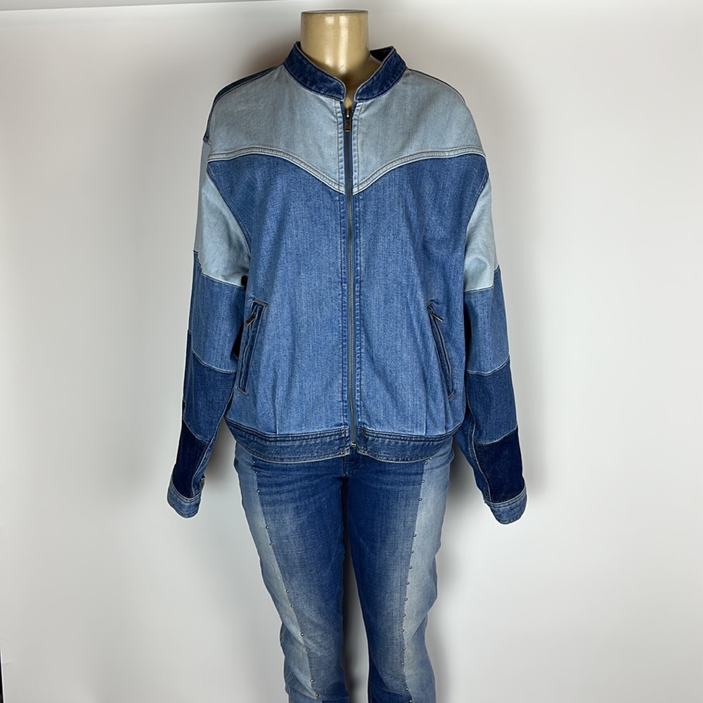 7 For All Mankind. Patchwork Bomber Patchwork Set… - image 1